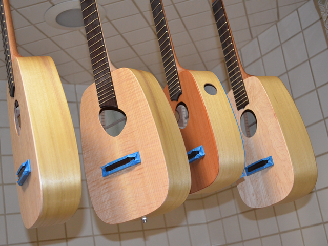 Busy in the ukulele shop